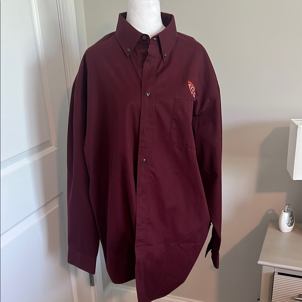 Maroon Button-Down Virginia tech Shirt